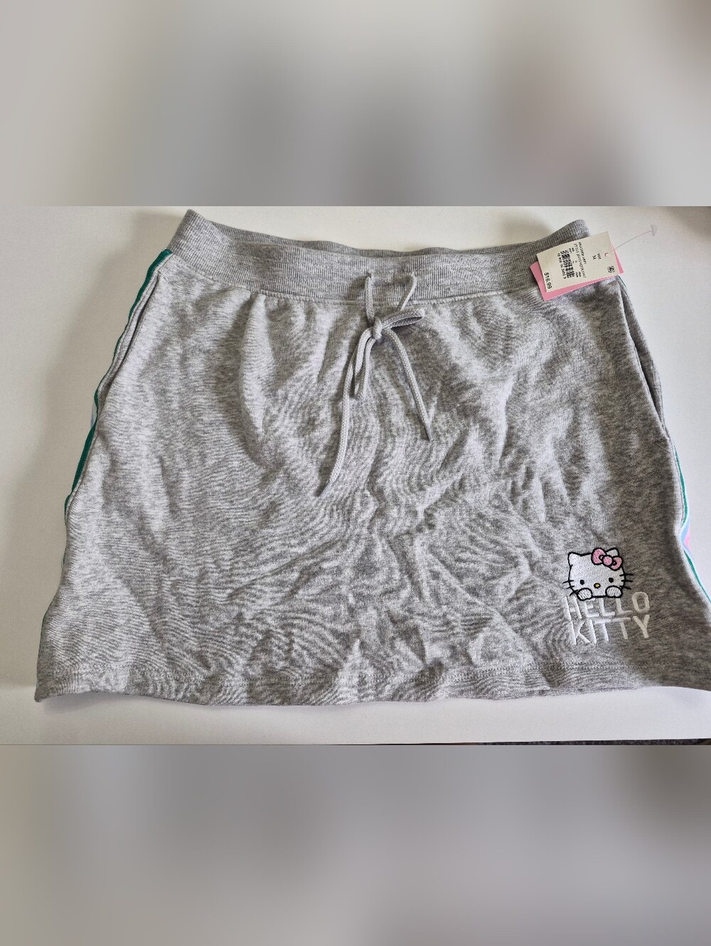 Hello Kitty Gray Mini Skirt with Embroidered Logo NWT Sz M